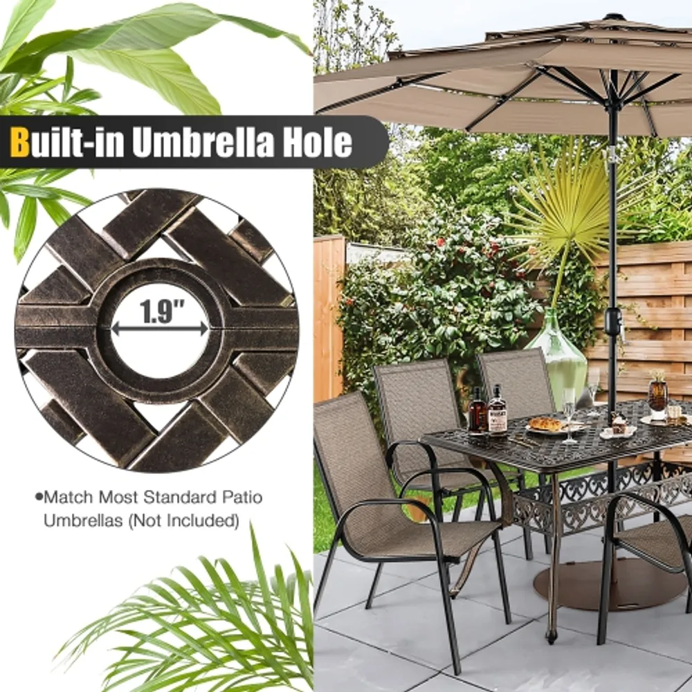 6 person patio table shop with umbrella hole