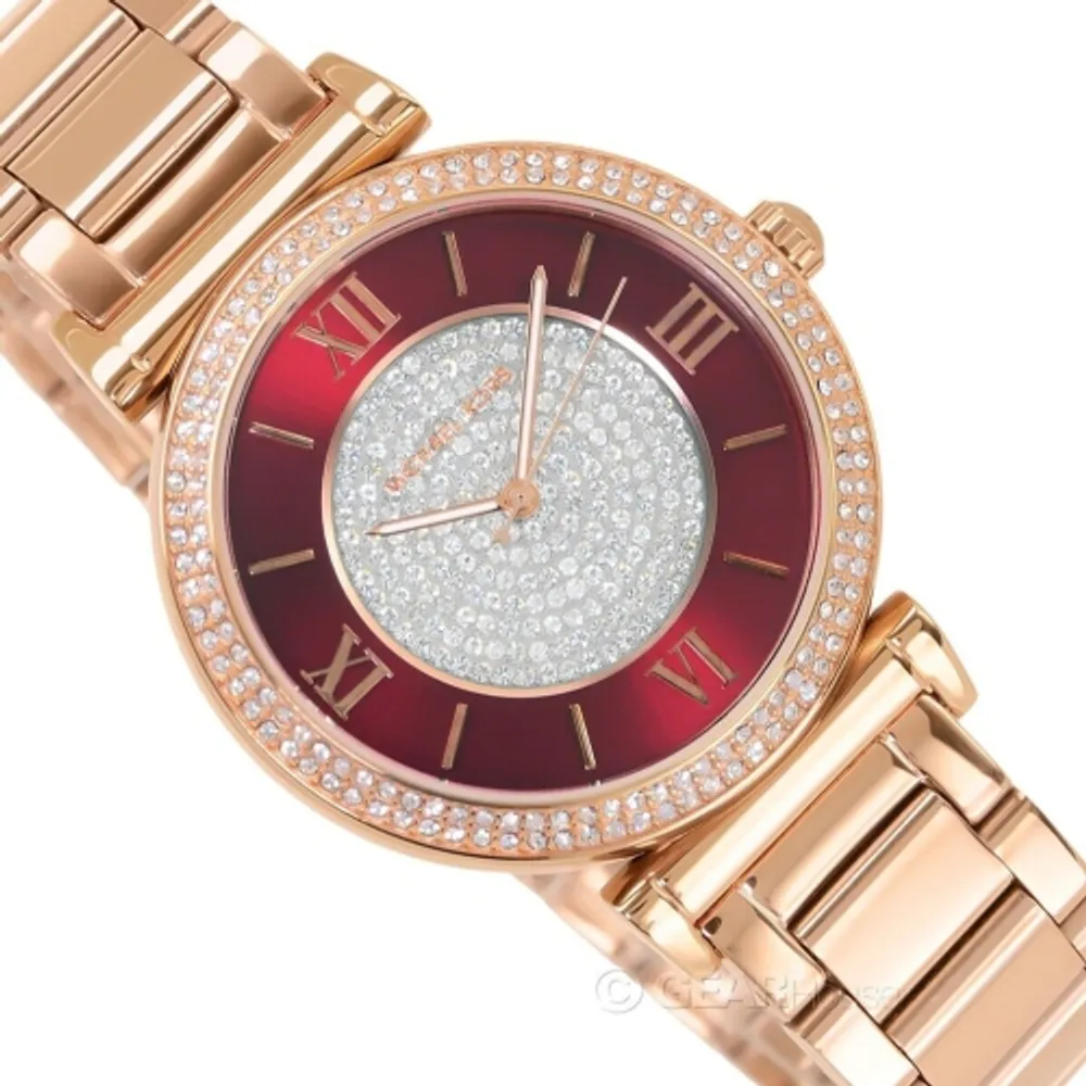 Michael kors rose gold watch strap deals