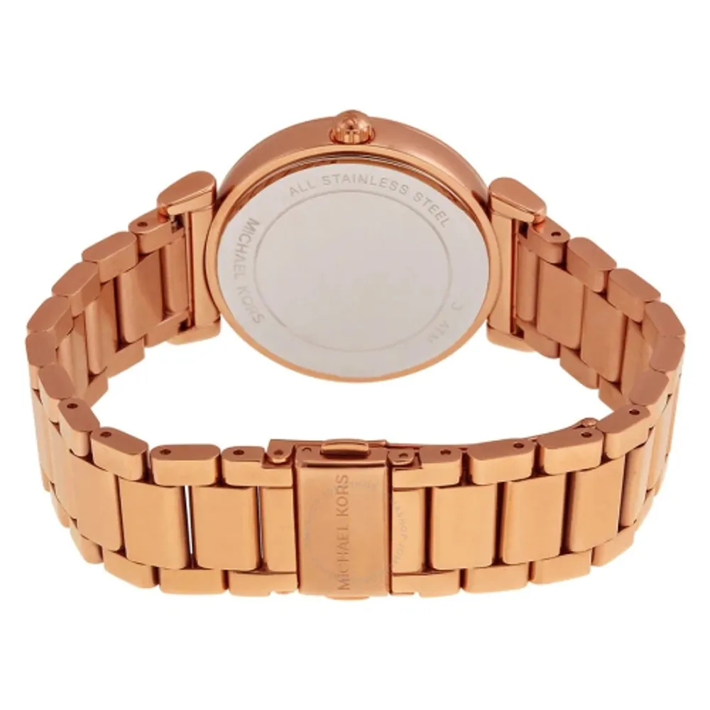 Michael Kors Caitlin Red Dial Rose Gold Stainless Steel Strap