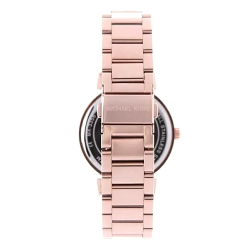 Michael kors rose gold black face watch outlet