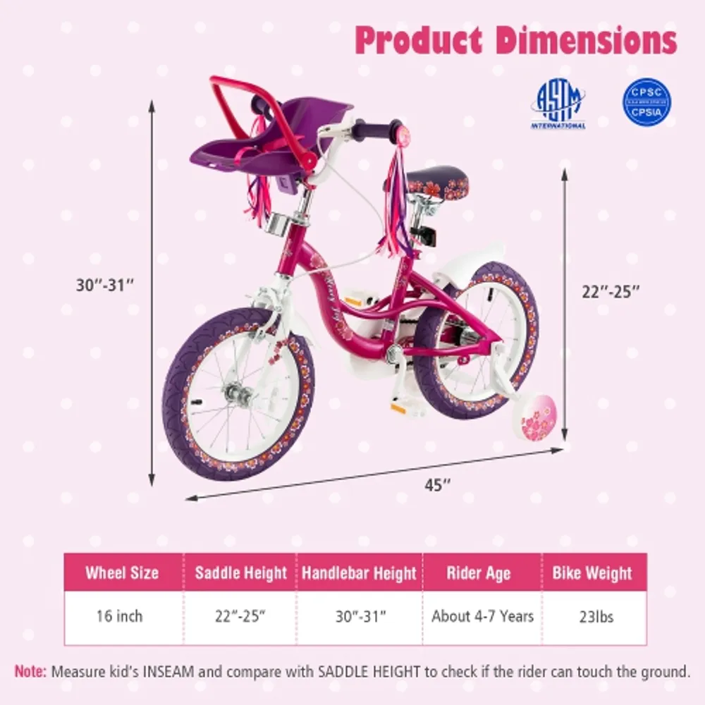 How to online measure girls bike
