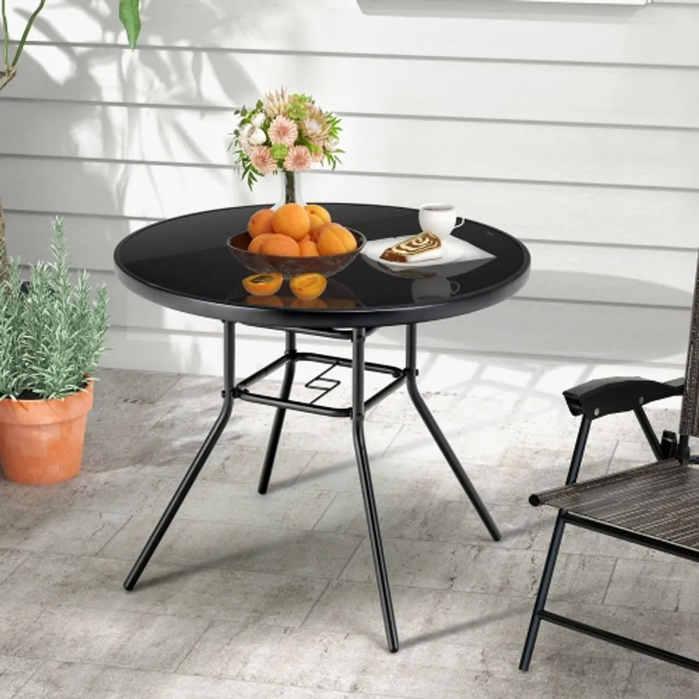 48 round glass table top with umbrella hole shop