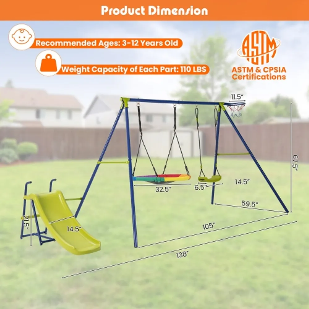 Swing set for 4 year old on sale