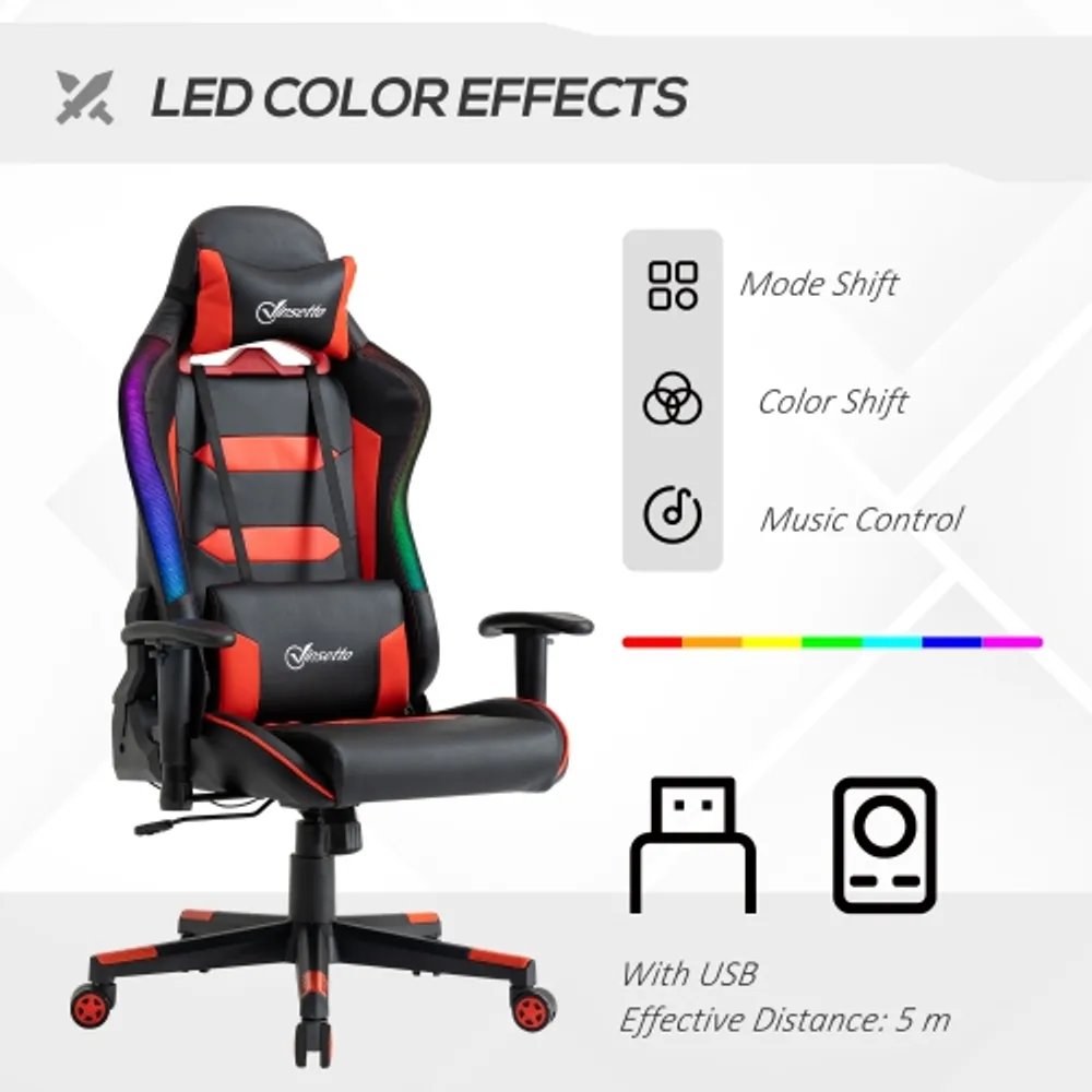 Vinsetto led hotsell gaming chair