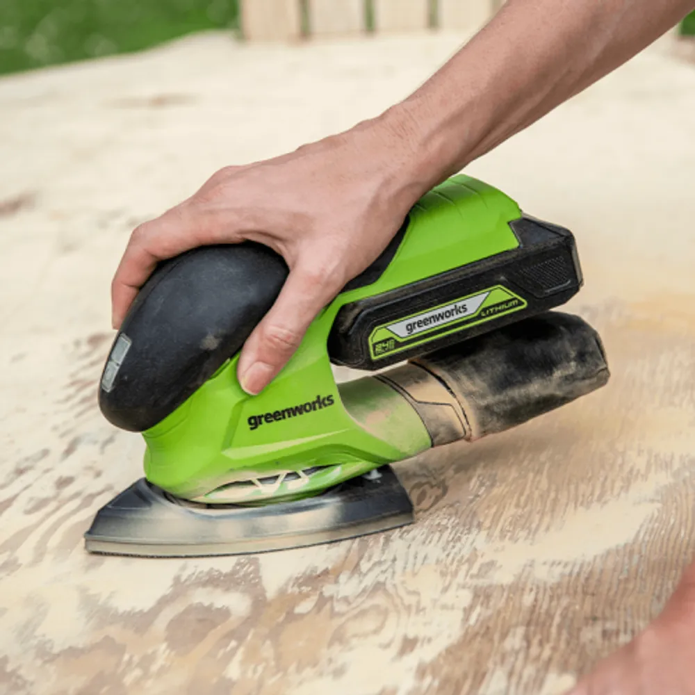 Greenworks G24V Cordless Finishing Sander Battery and Charger Not