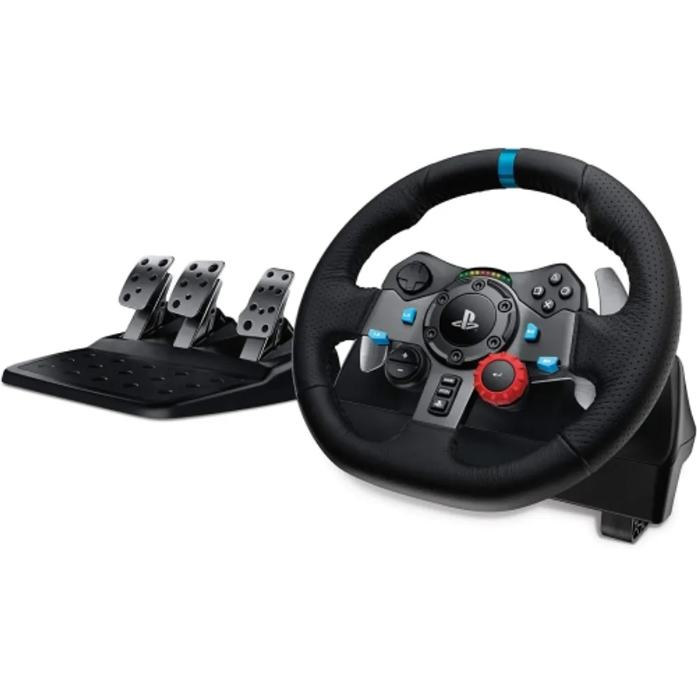 Logitech G29 Driving Force Racing Wheel and Floor Pedals, Real Force  Feedback, Stainless Steel Paddle Shifters, Leather Steering Wheel Cover for  PS5,
