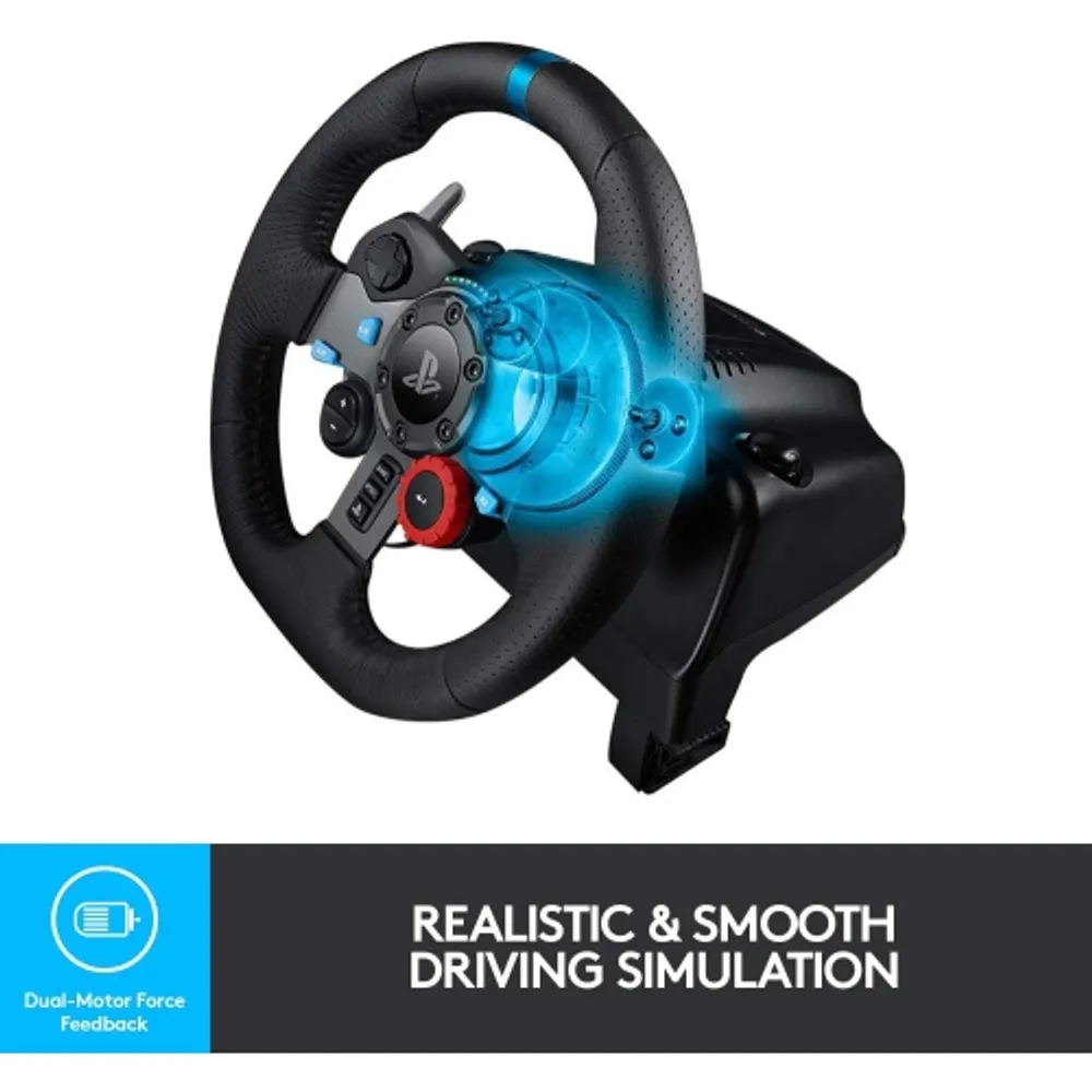 Logitech G29 Driving Force Racing Wheel and Floor Pedals, Real Force  Feedback, Stainless Steel Paddle Shifters, Leather Steering Wheel Cover for  PS5,