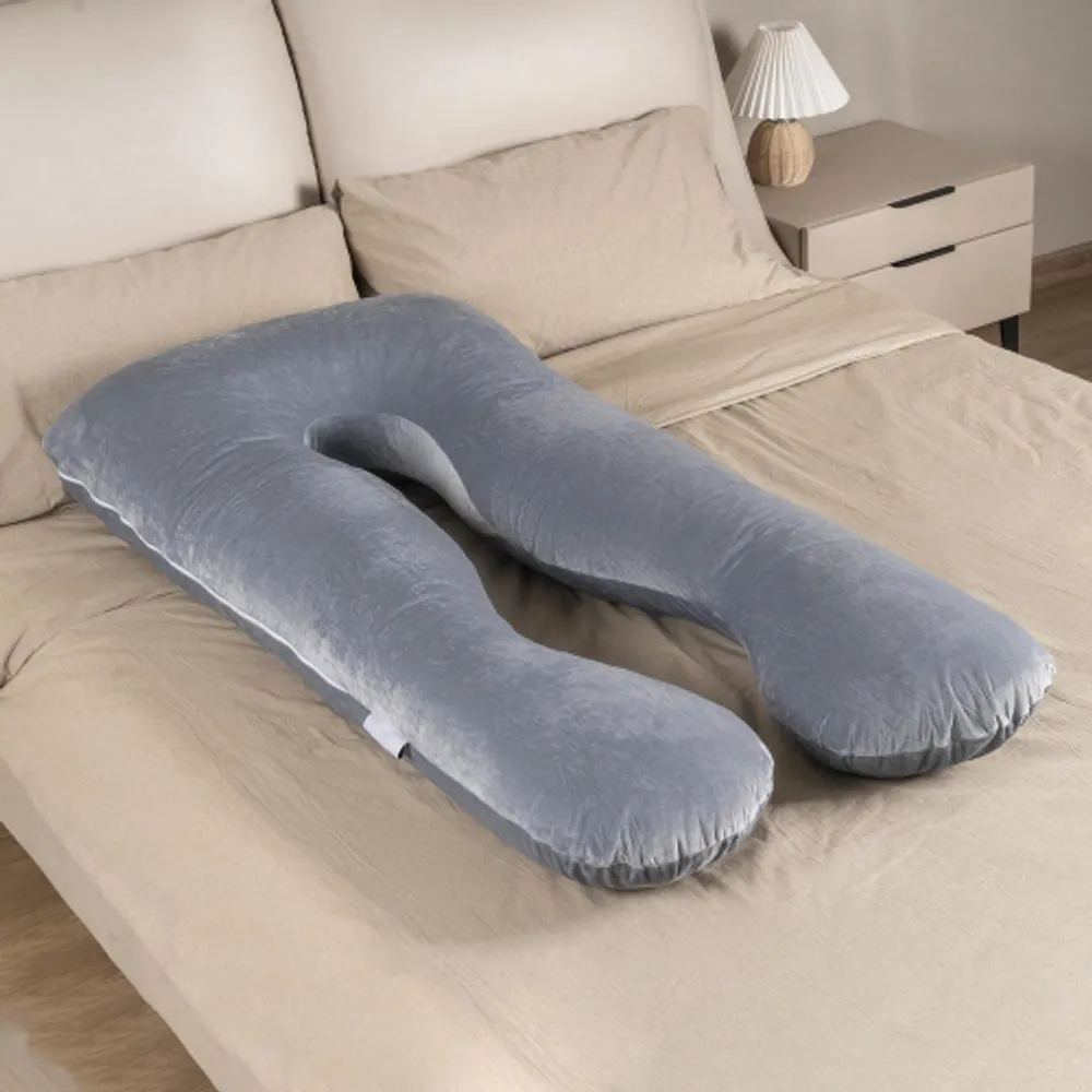 LIVINGBASICS 55 inch U Shaped Full Body Pregnancy Pillow Sleeping