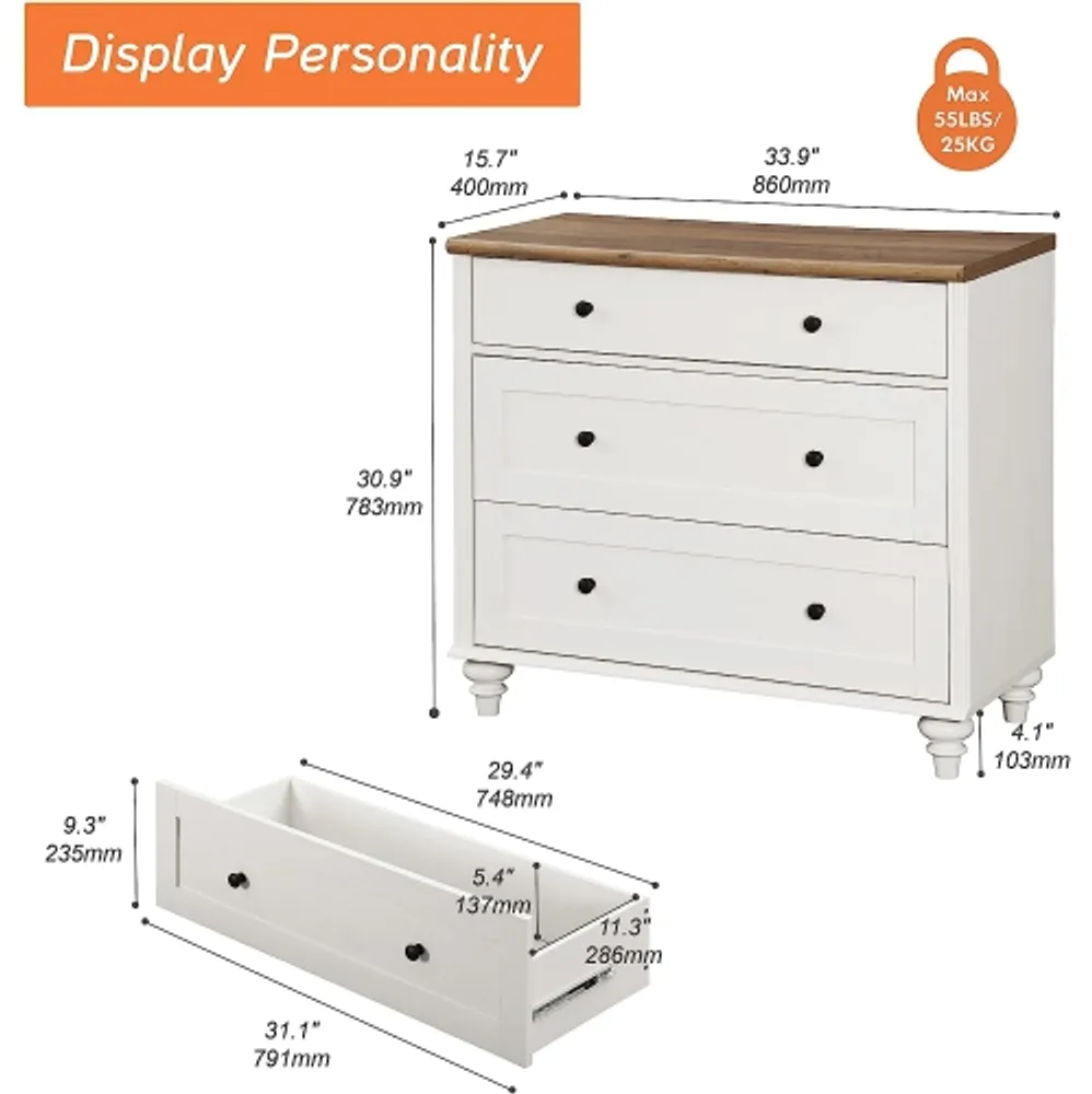 Kids white deals chest of drawers