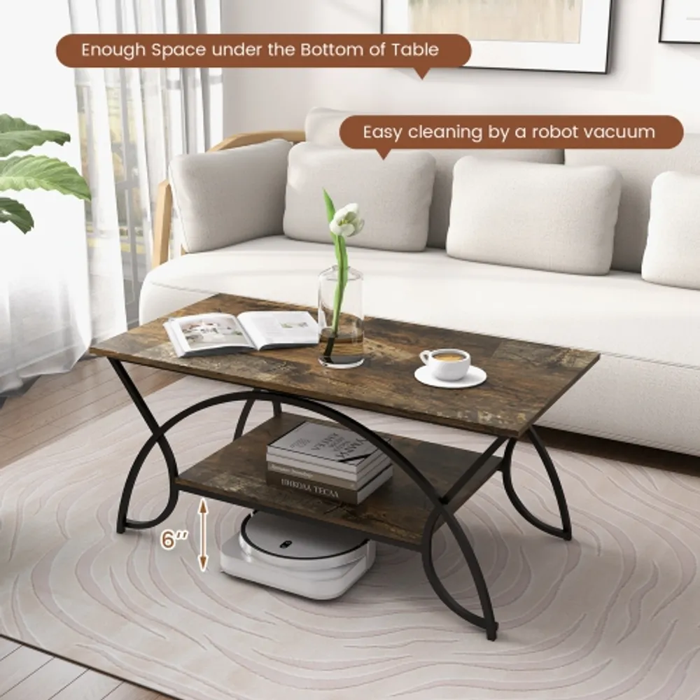 White industrial coffee table discount