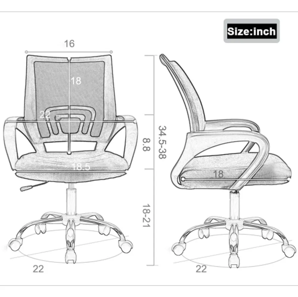 Mesh office chair desk chair computer chair ergonomic adjustable back support modern executive rolling swivel chair store