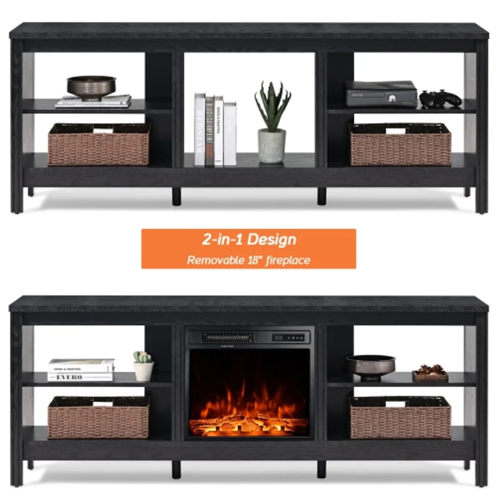 80 inch entertainment on sale center with fireplace