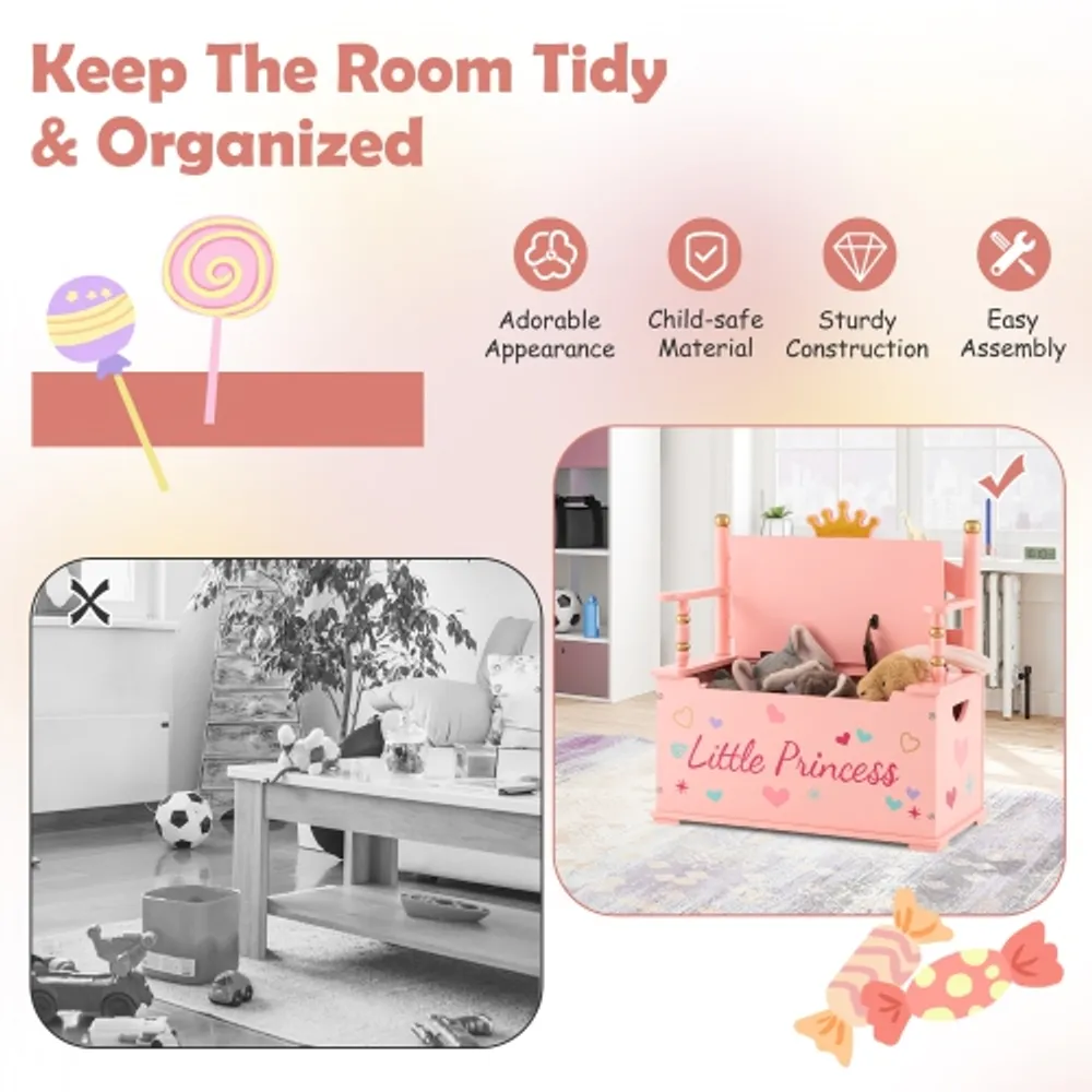 Princess bench outlet toy box