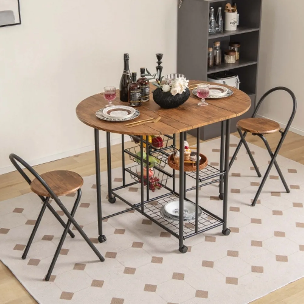 Large folding dining table and chairs deals