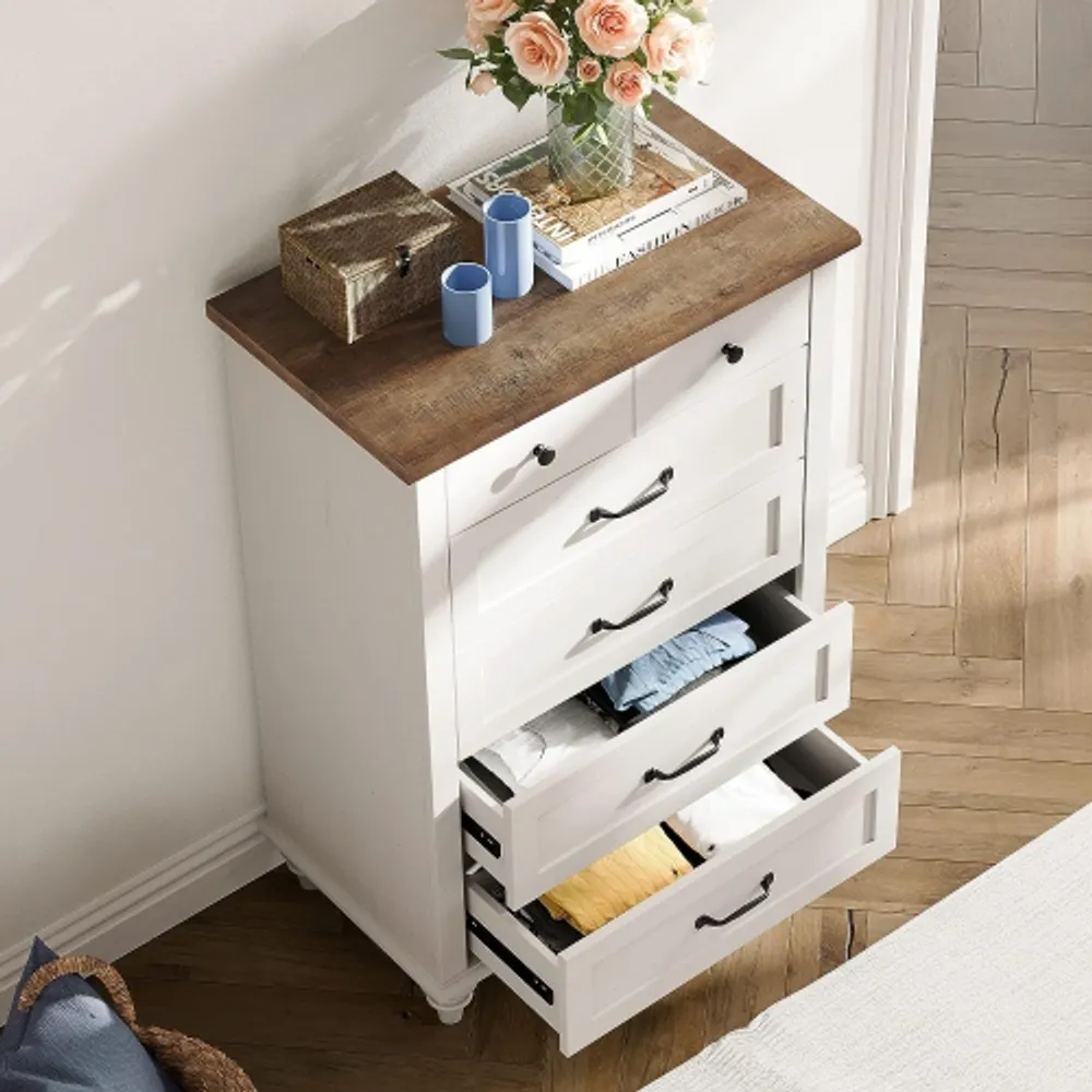 Tall wide on sale white dresser