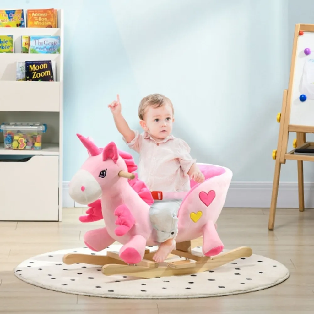 Baby rocking horse with seat online belt