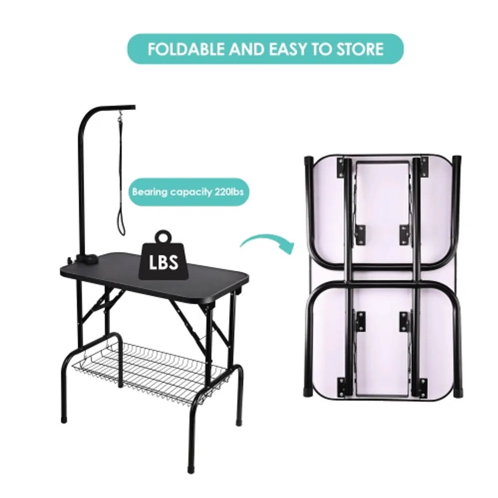 Adjustable height folding grooming table cheap