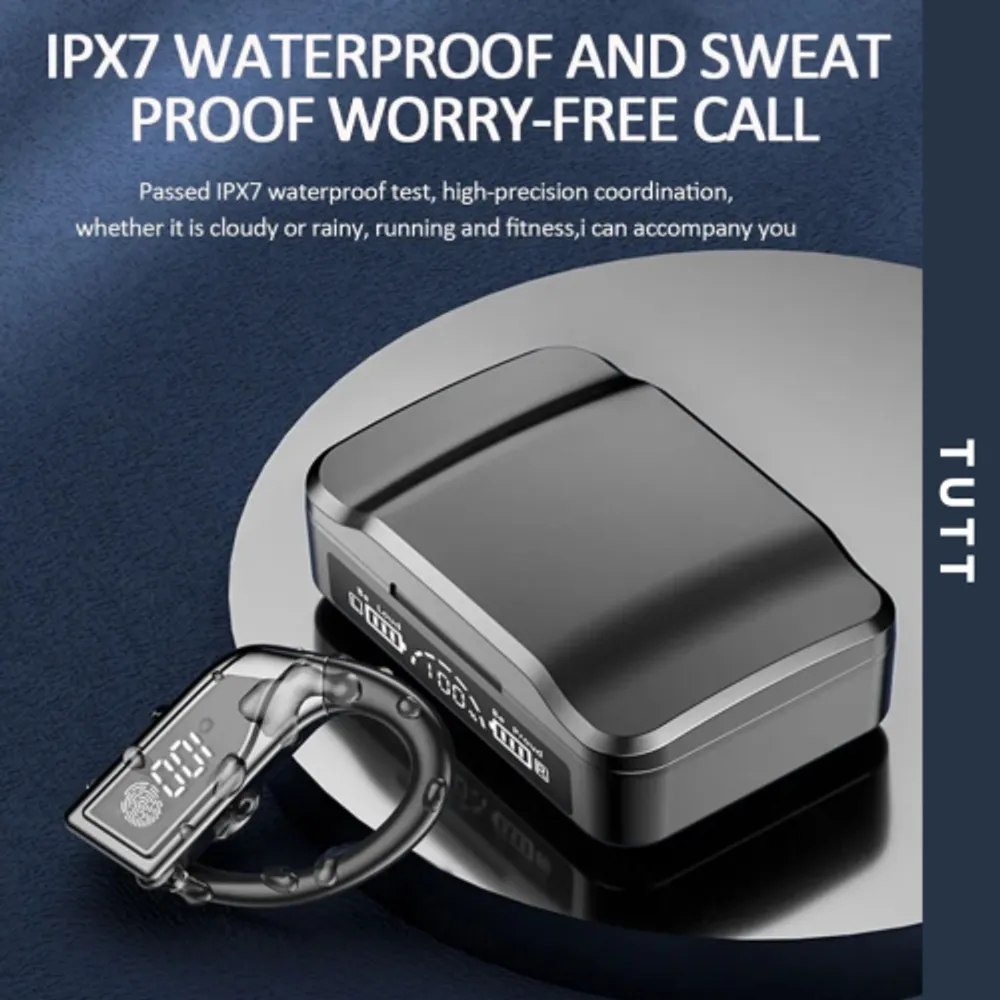 TUTT Q8 TWS Earphone Led Display Wireless Stereo Earbuds Sport