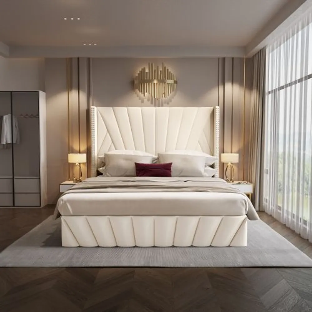 High profile tufted bed discount