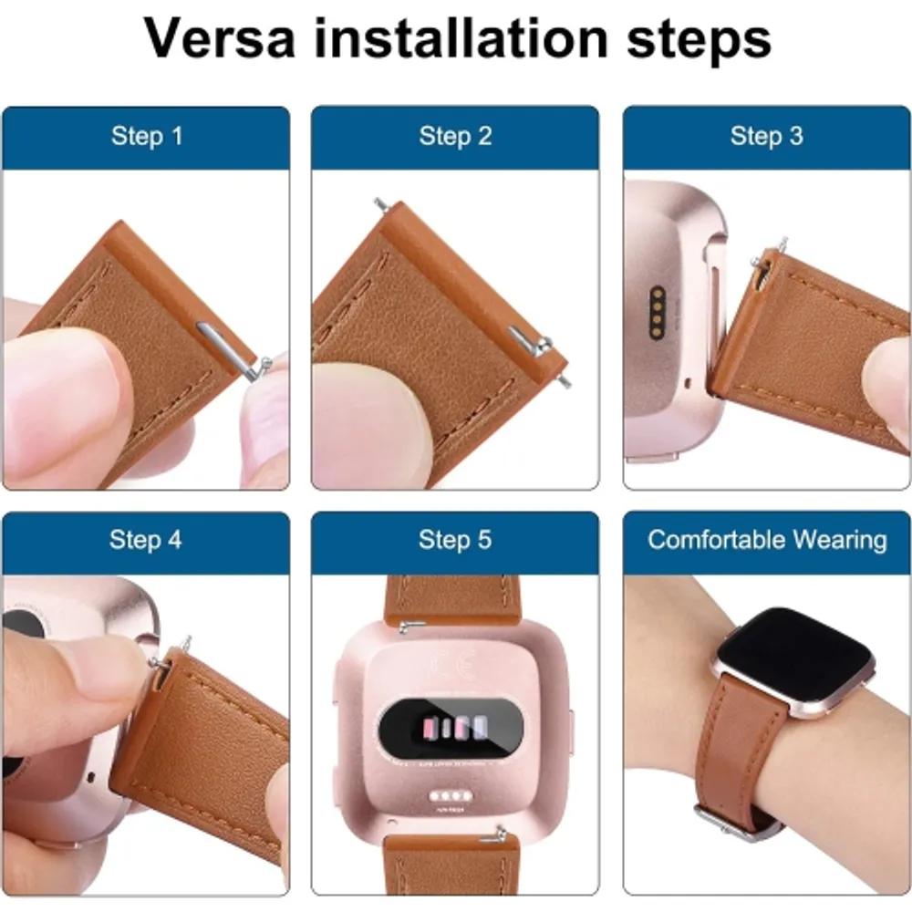 Fitbit versa lite clearance leather strap