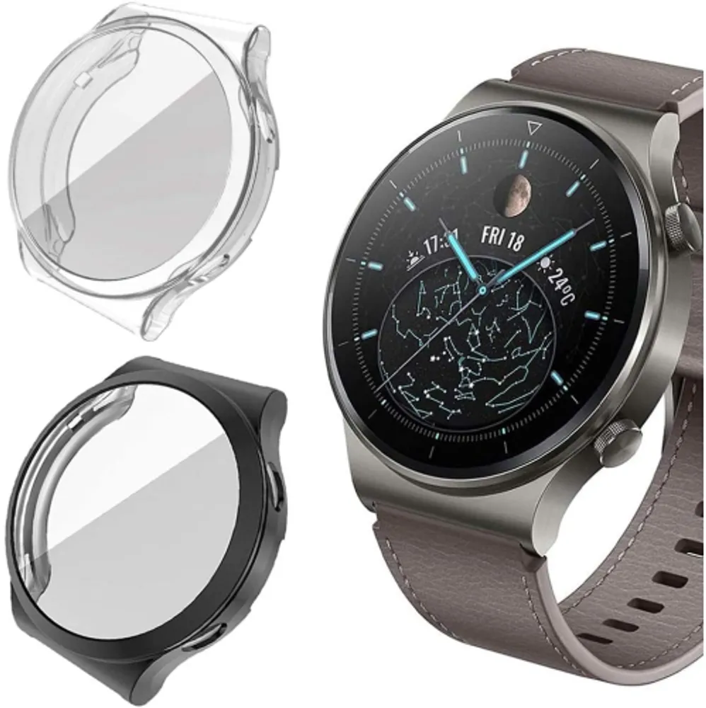 GENERIC 2 Pack Screen Protector Cases Compatible with Huawei Watch