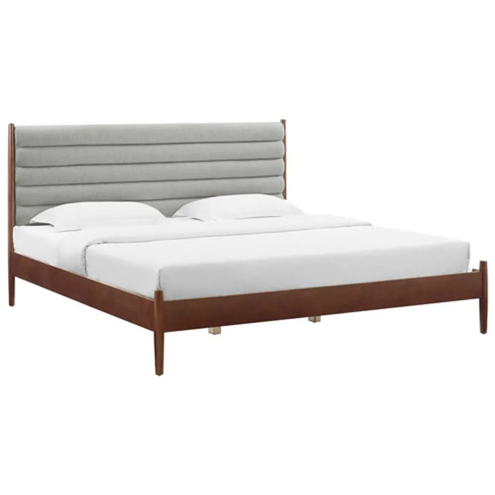 LINON HOME DECOR Camille Transitional Platform Bed King Grey