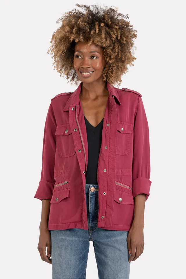 Burgundy utility outlet jacket women's