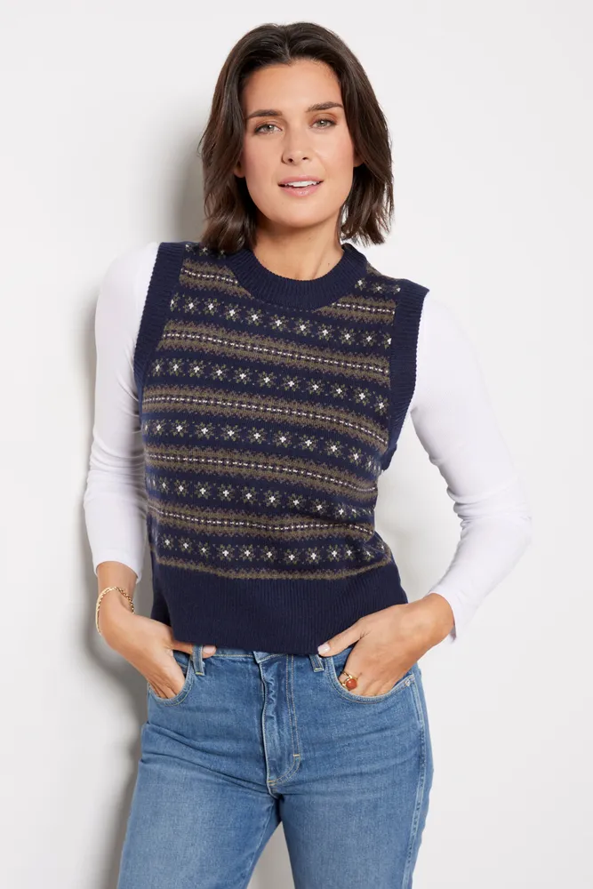 Women's fair online isle sweater vest