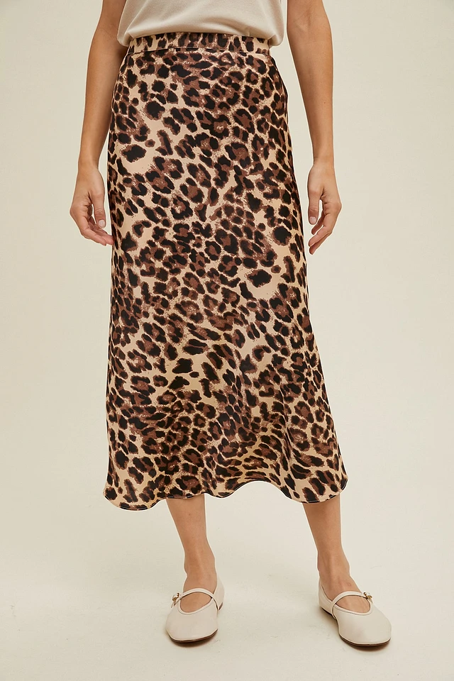 Miou Muse Untamed Leopard Midi Skirt | Pacific City