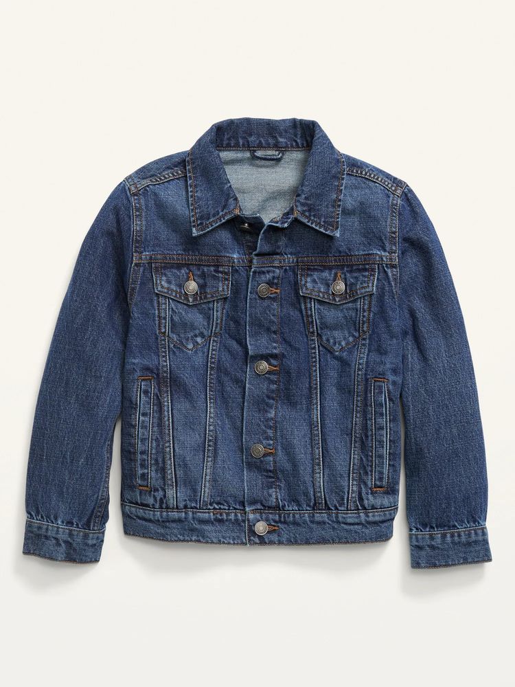 Gender-Neutral Cotton Non-Stretch Jean Jacket for Kids