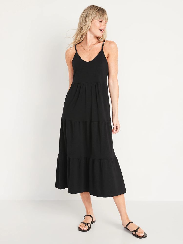 Old Navy Tiered Slub-Knit Midi Cami Swing Dress for Women | Mall of ...