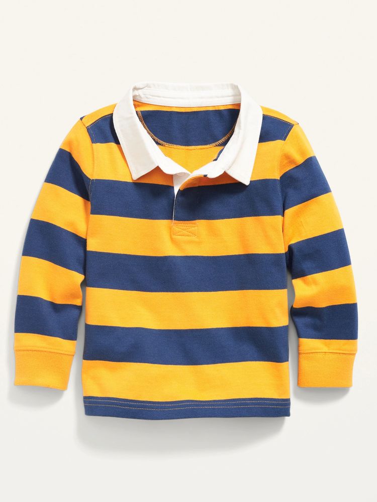 Old Navy Striped Long-Sleeve Rugby Polo Shirt for Toddler Boys | Mall ...