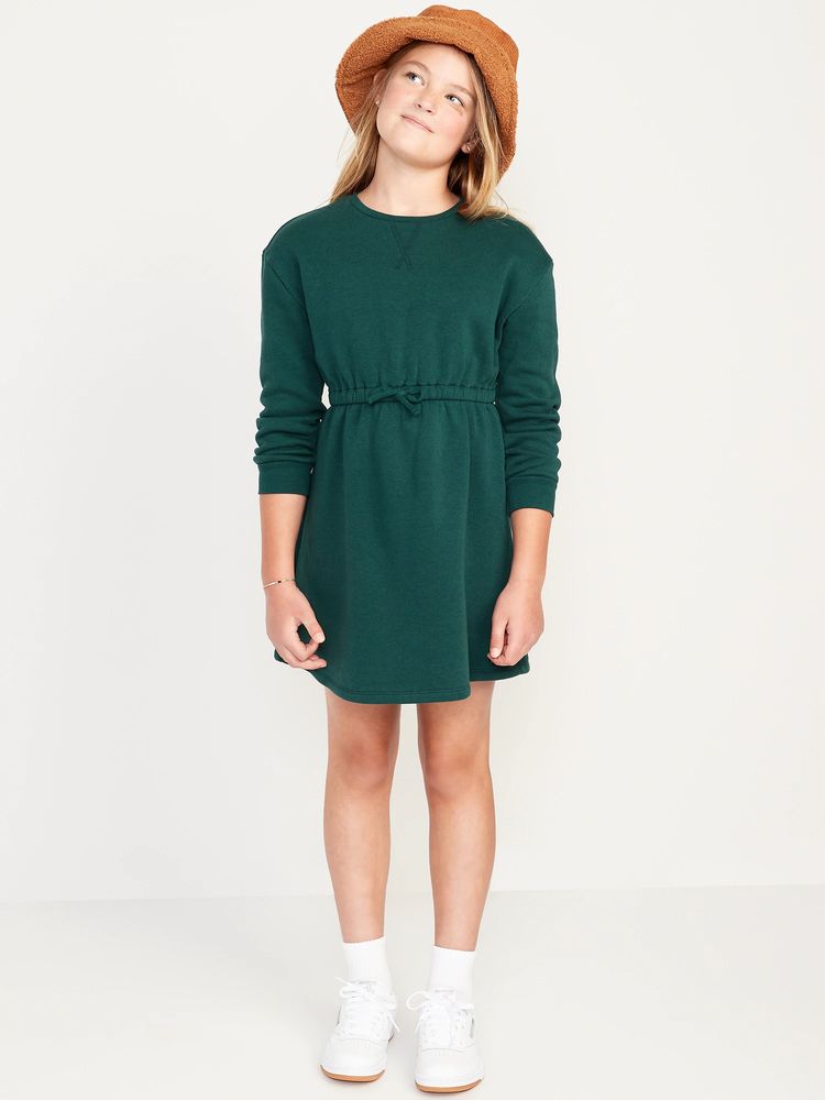 Old Navy Long Sleeve Cinched Waist Sweatshirt Dress for Girls