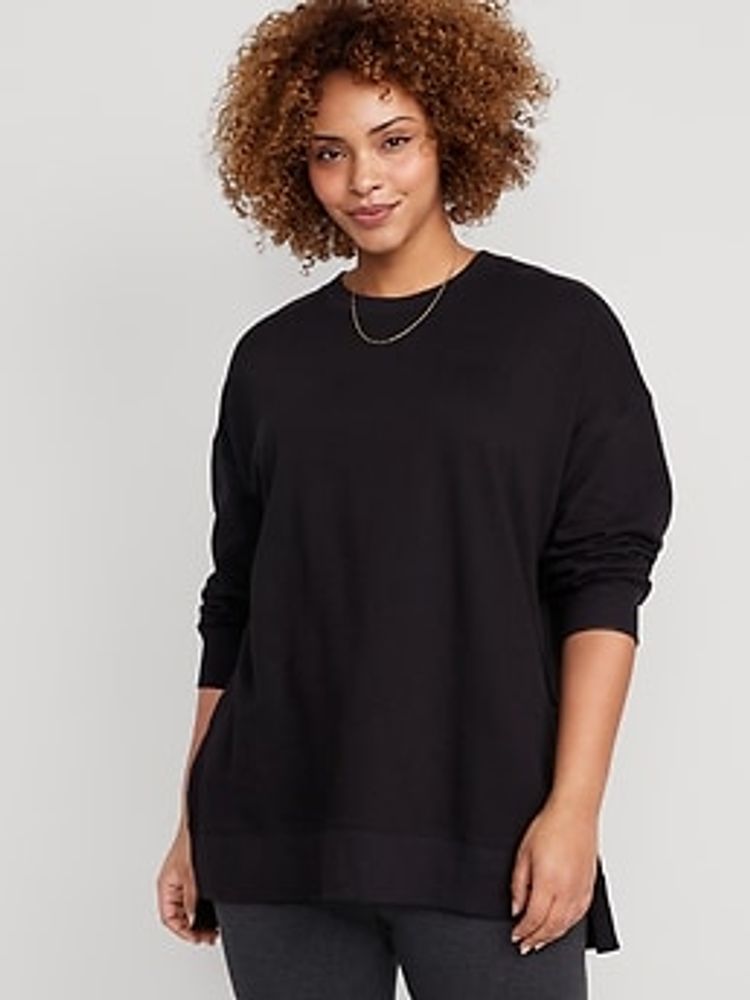 Old Navy Oversized Boyfriend Garment-Dyed Tunic Sweatshirt for Women ...