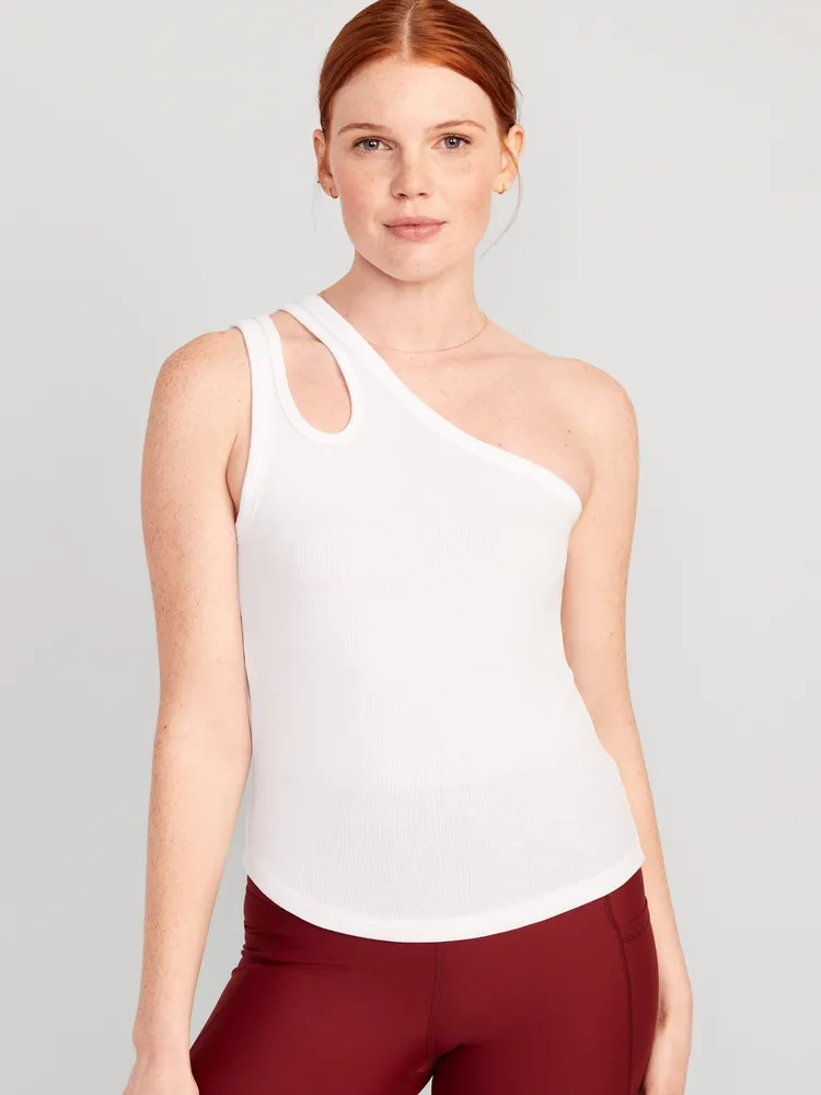 One shoulder cutout online top