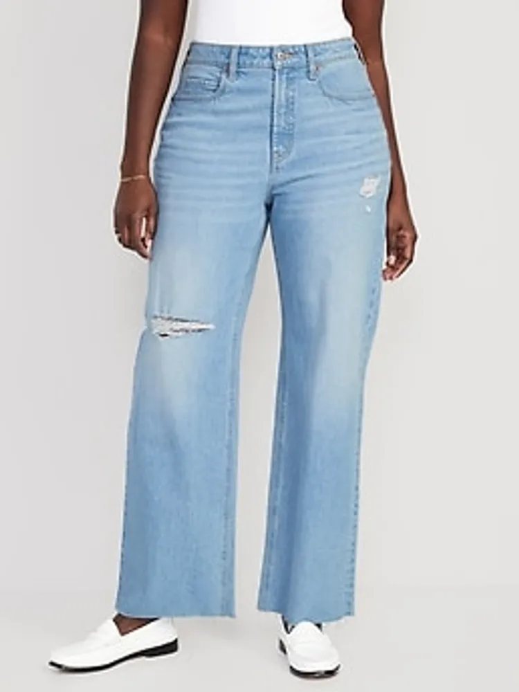 Old Navy Curvy Extra HighWaisted CutOff WideLeg Jeans for Women