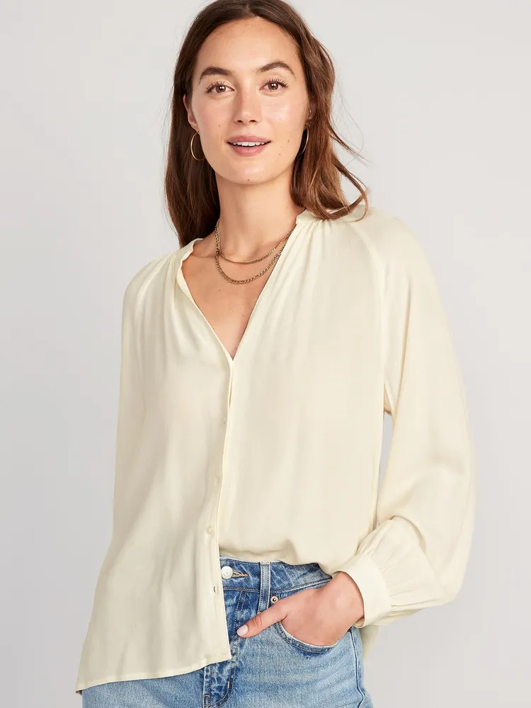 Old Navy Split-Neck Button-Down Shirt for Women | Mall of America®