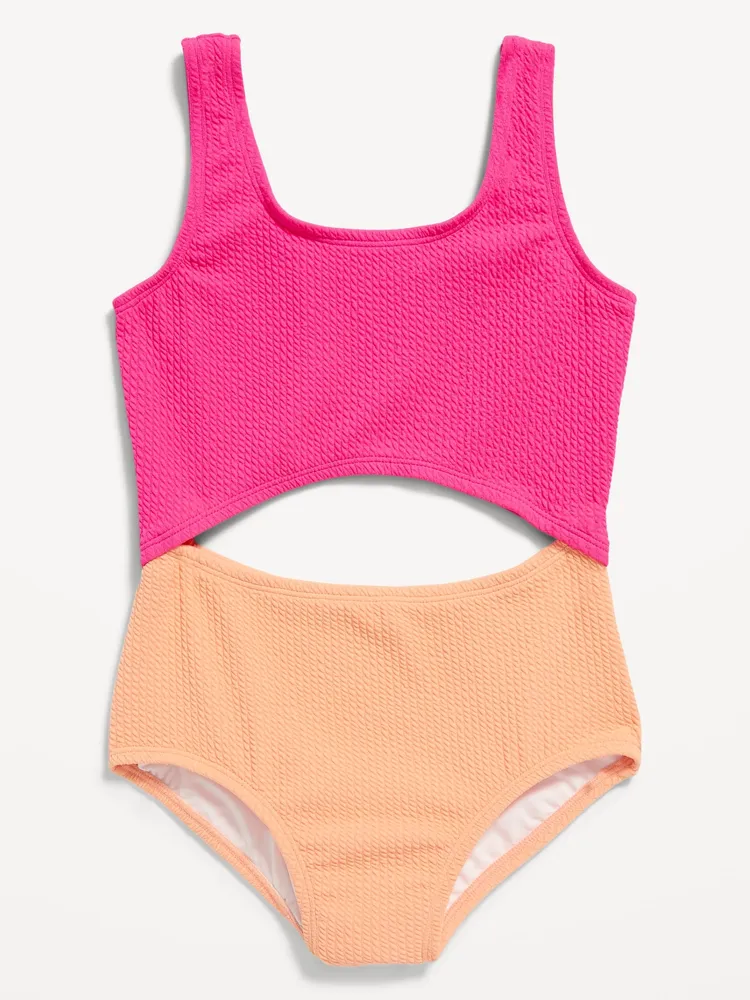 Old Navy ColorBlock Cutout OnePiece Swimsuit for Girls Mall of America®