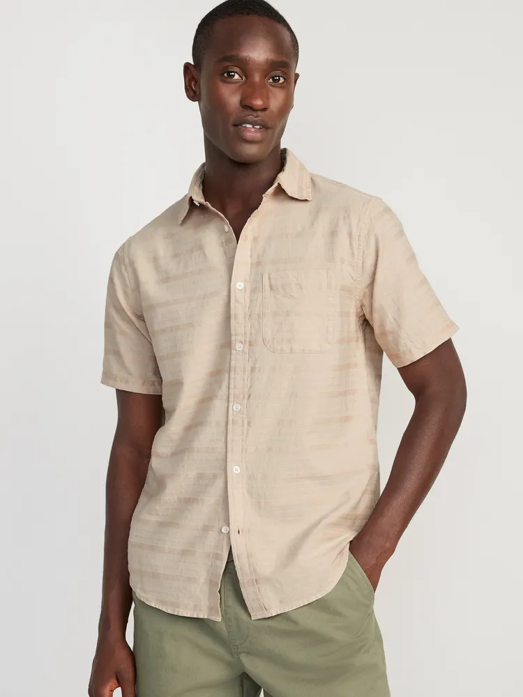 Old Navy Regular-Fit Everyday Short-Sleeve Dobby Shirt for Men