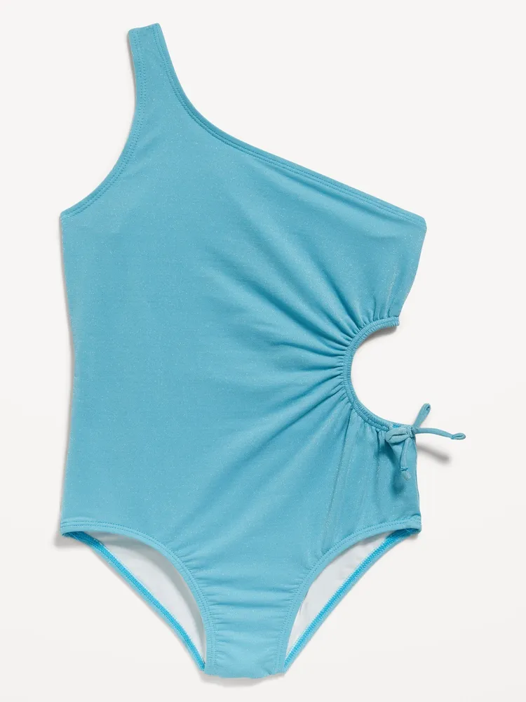 Old Navy One Shoulder Side Cutout One Piece Swimsuit For Girls Plaza