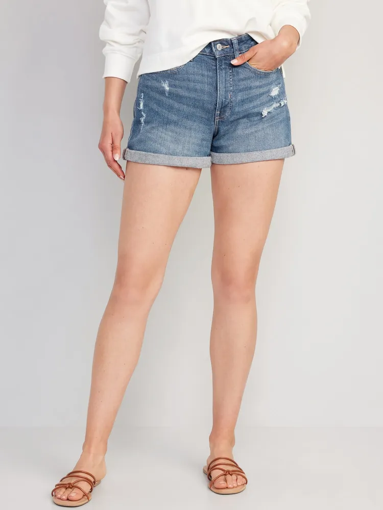 Navy high waisted on sale shorts