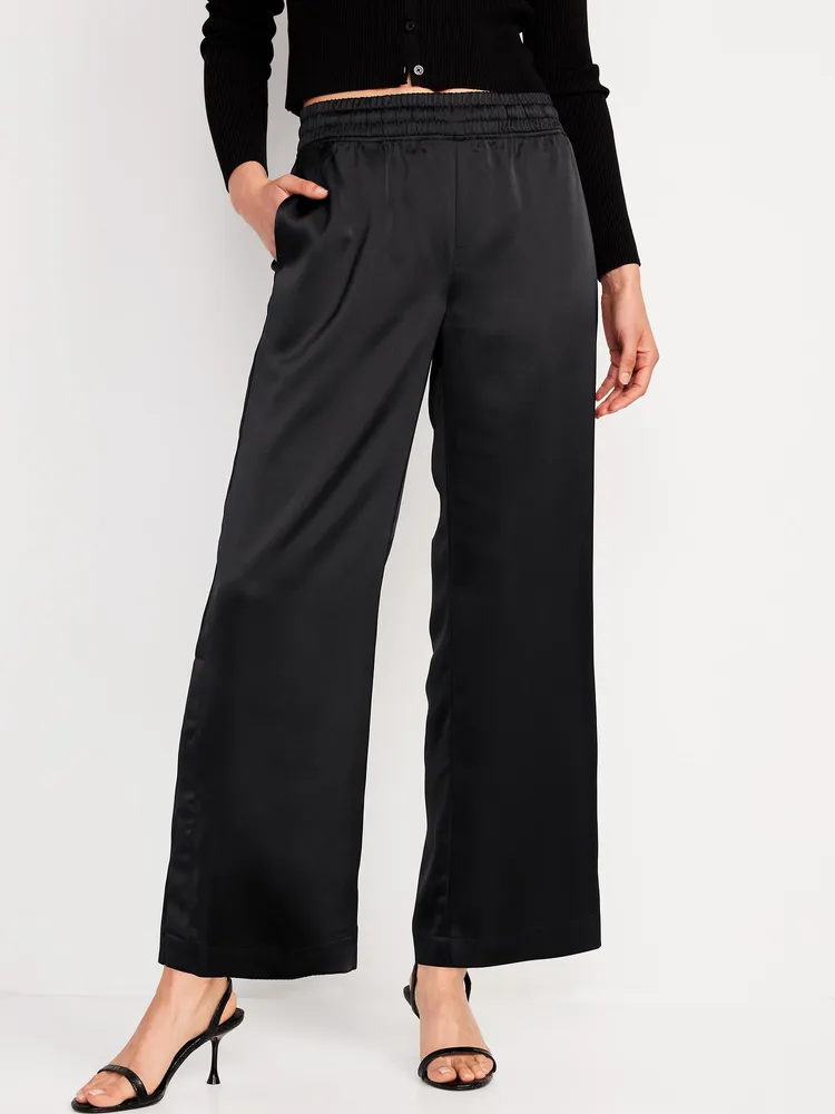 Satin track clearance pants womens