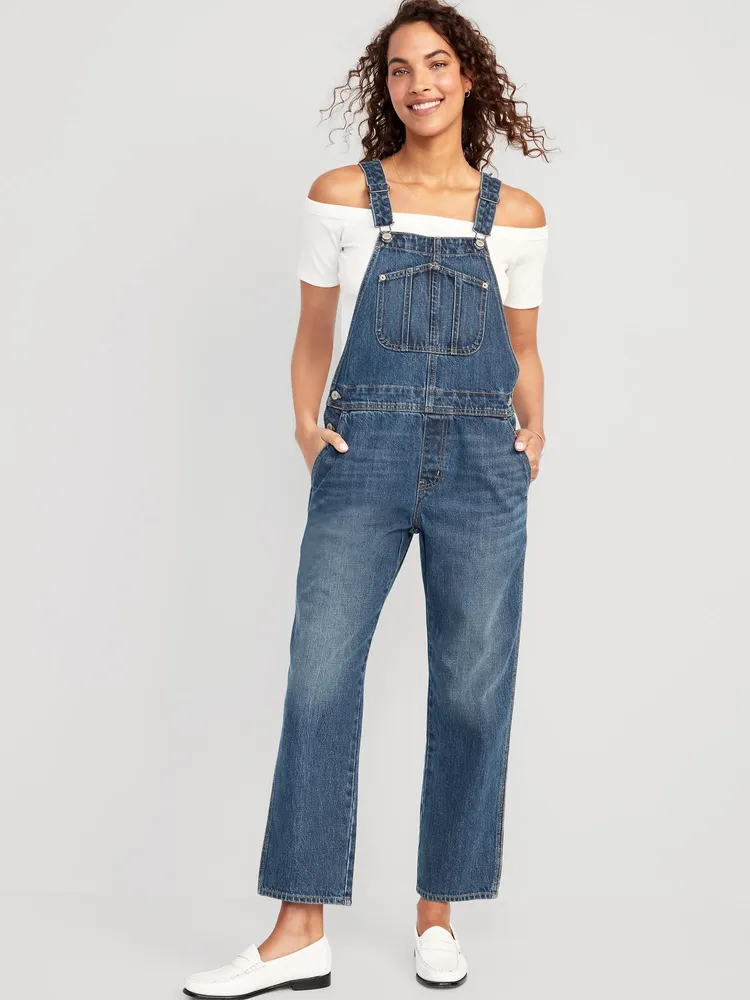 Old Navy Slouchy Straight Jean Overalls for Women | Bridge Street