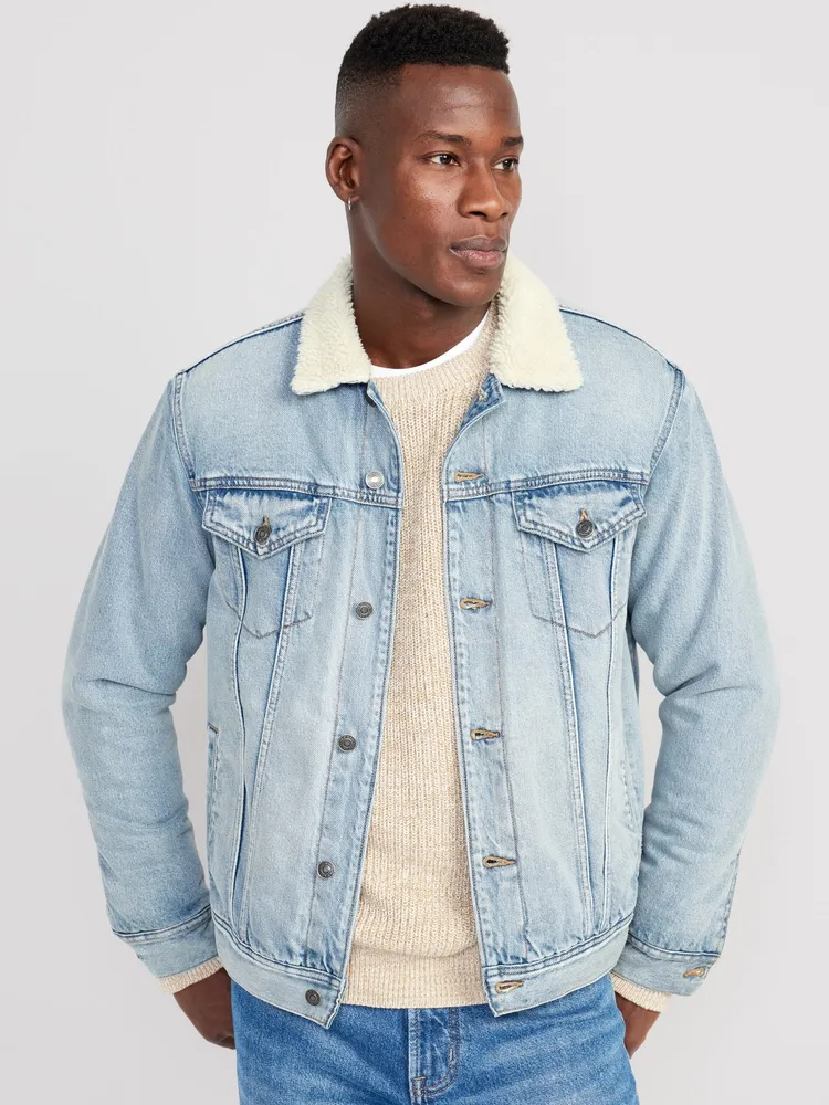 Old Navy Sherpa-Lined Non-Stretch Jean Jacket for Men | Vancouver Mall