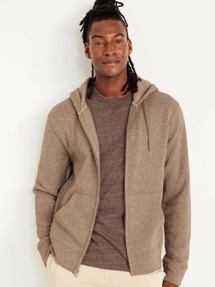 Knitted zip hoodie men's hot sale