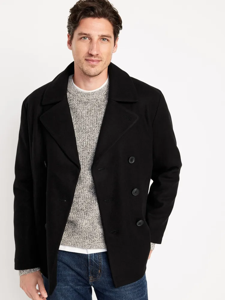 Old Navy Soft-Brushed Double-Breasted Peacoat for Men | Vancouver Mall