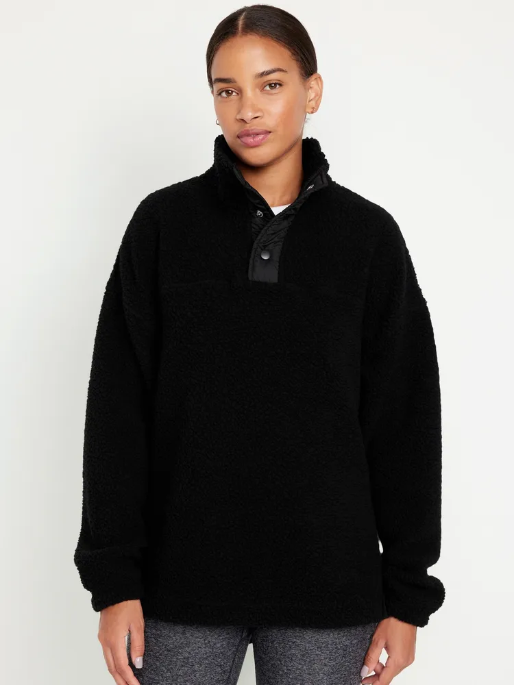 Navy sherpa online pullover