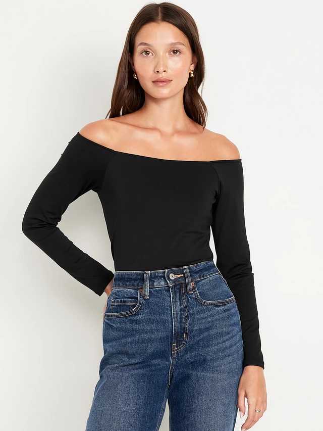 未使用タグ付‼️ Ponte Off-Shoulder Top mnavy M Old Navy Off-Shoulder Top | Liberty Center