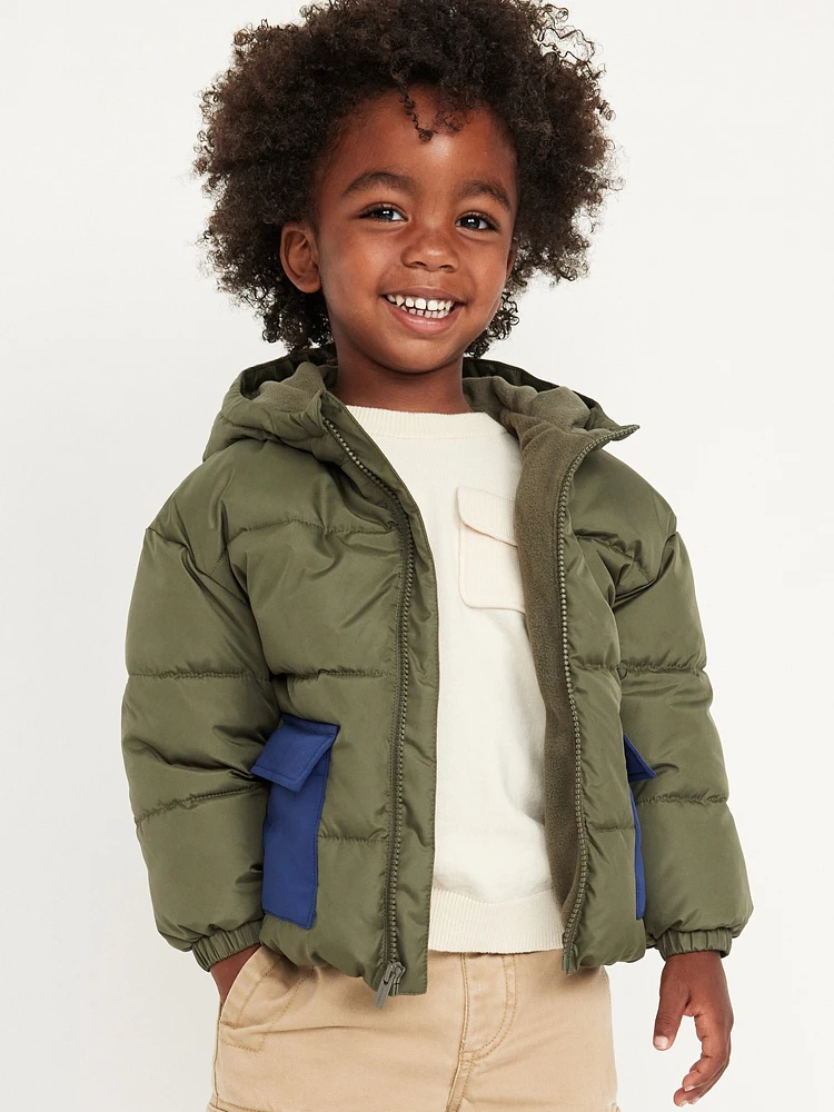 Boys navy puffer jacket hot sale