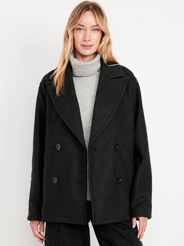 コート Double Breasted Oversized Pea Coat Old Navy Oversized Double-Breasted Pea Coat | Liberty Center